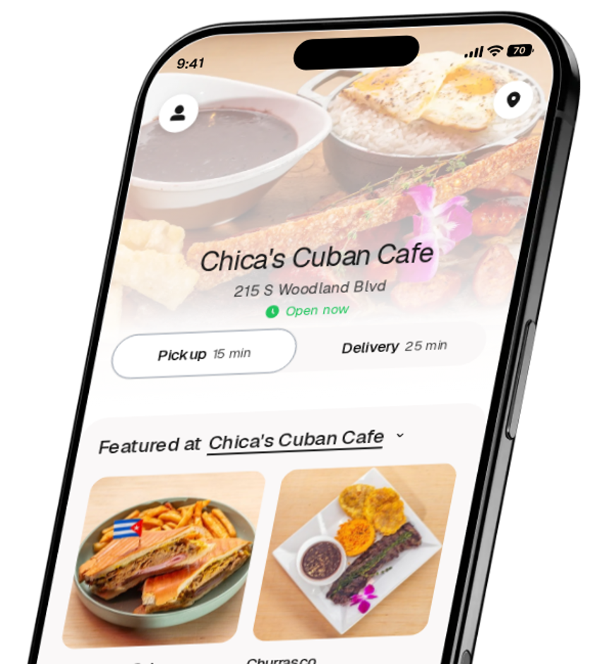 Chica's Cuban Cafe app preview